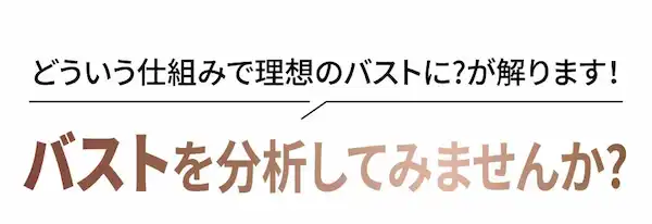 どういう仕組みで理想のバストに?が解ります！バストを分析してみませんか?