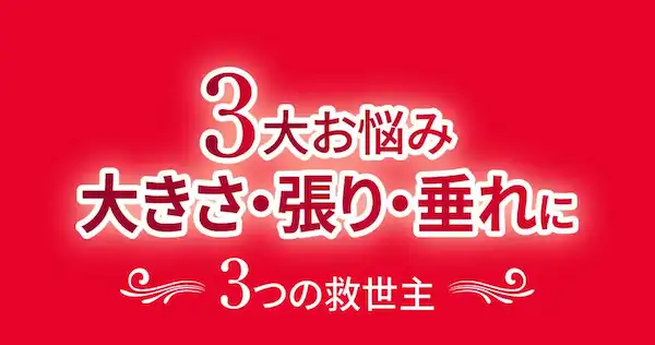 バストの3大お悩み大きさ・張り・垂れに3つの救世主