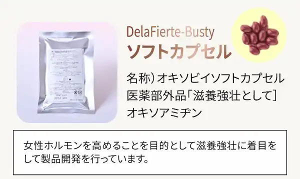 DelaFierte-Busty ソフトカプセル 名称）オキソビイソフトカプセル 医薬部外品「滋養強壮として］ オキソアミヂン